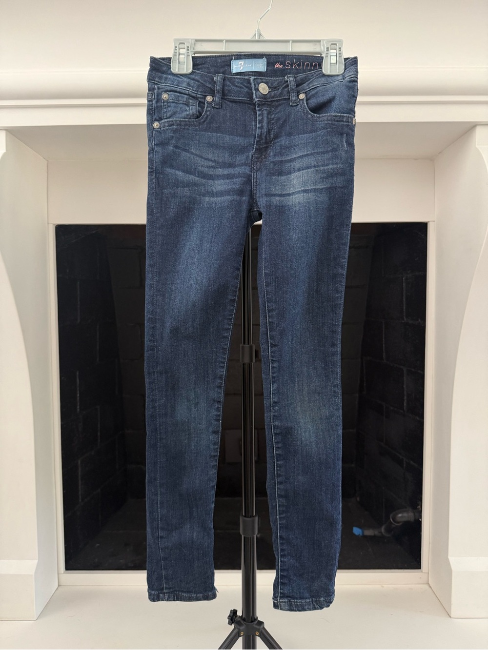 7 For All Mankind Kids Dark Blue Skinny Jeans